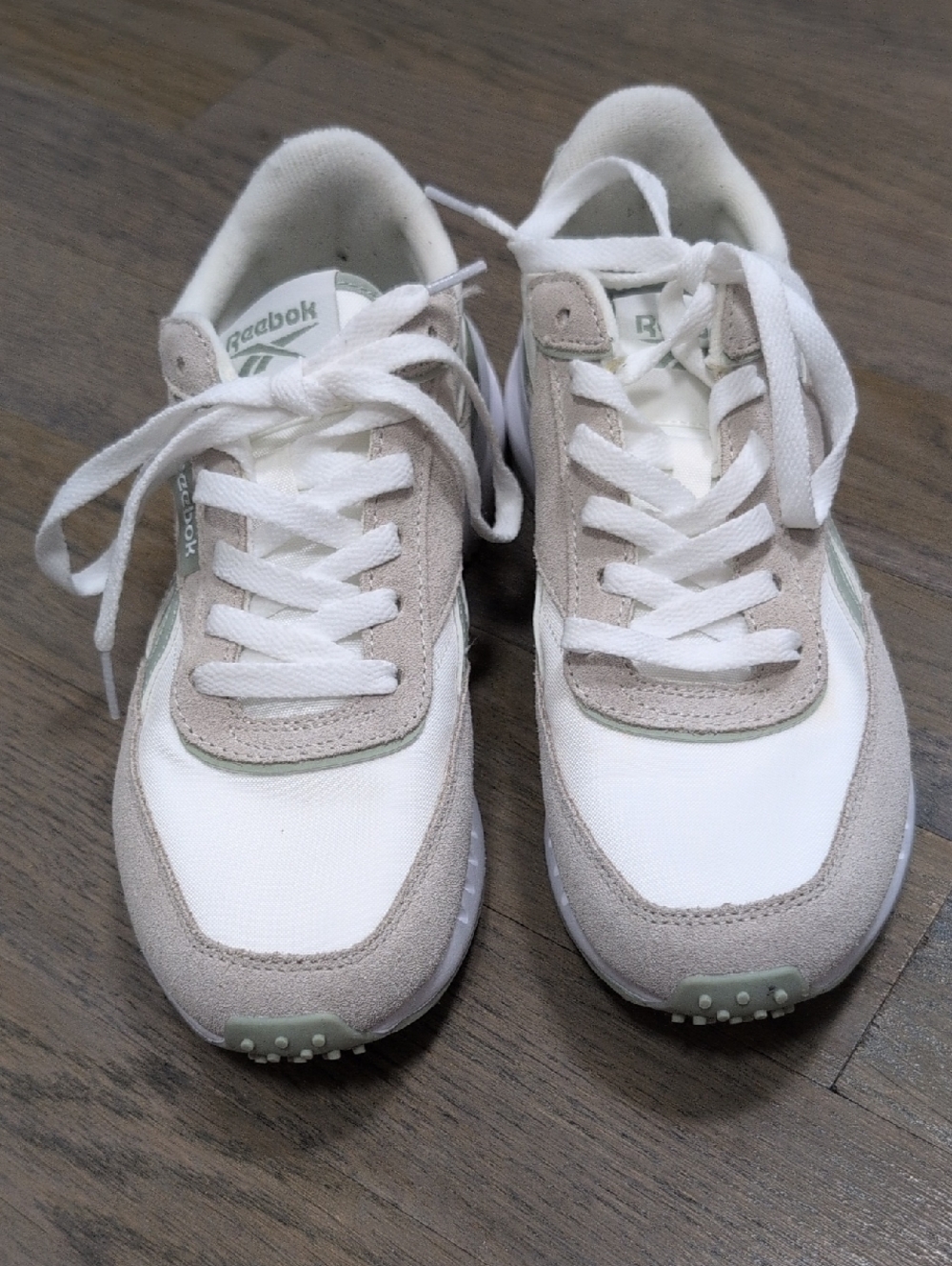 Reebok White and Light Sage Shoes
